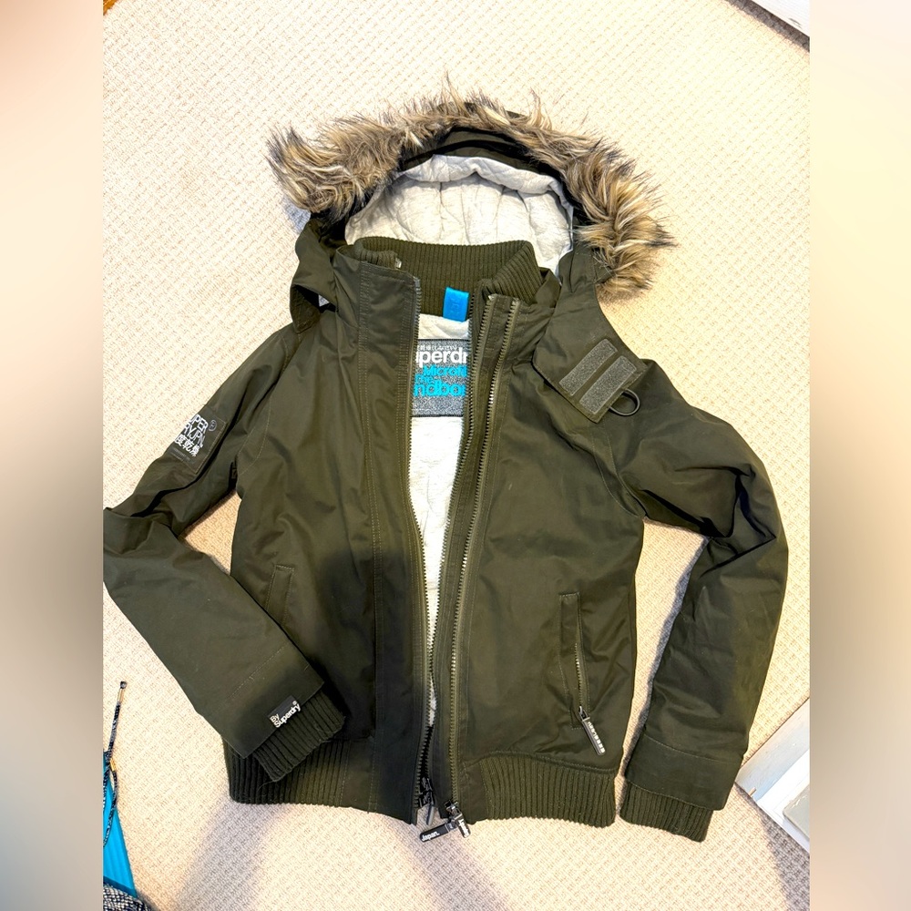 Superdry Japan microfiber hooded jacket size M